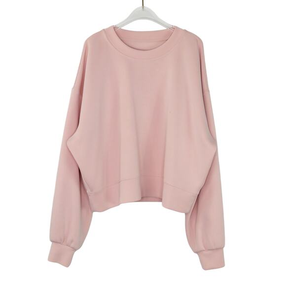 Lululemon Perfectly Oversized Cropped Crew Softstreme Pink Mist Sweatshirt 8 - Picture 5 of 9